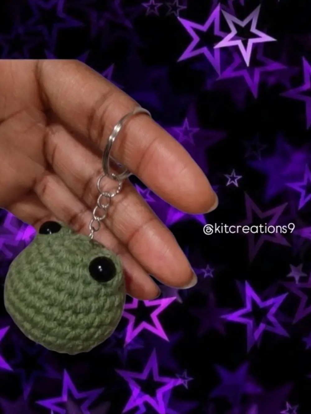 4PC Handmade Crochet frog Keychain